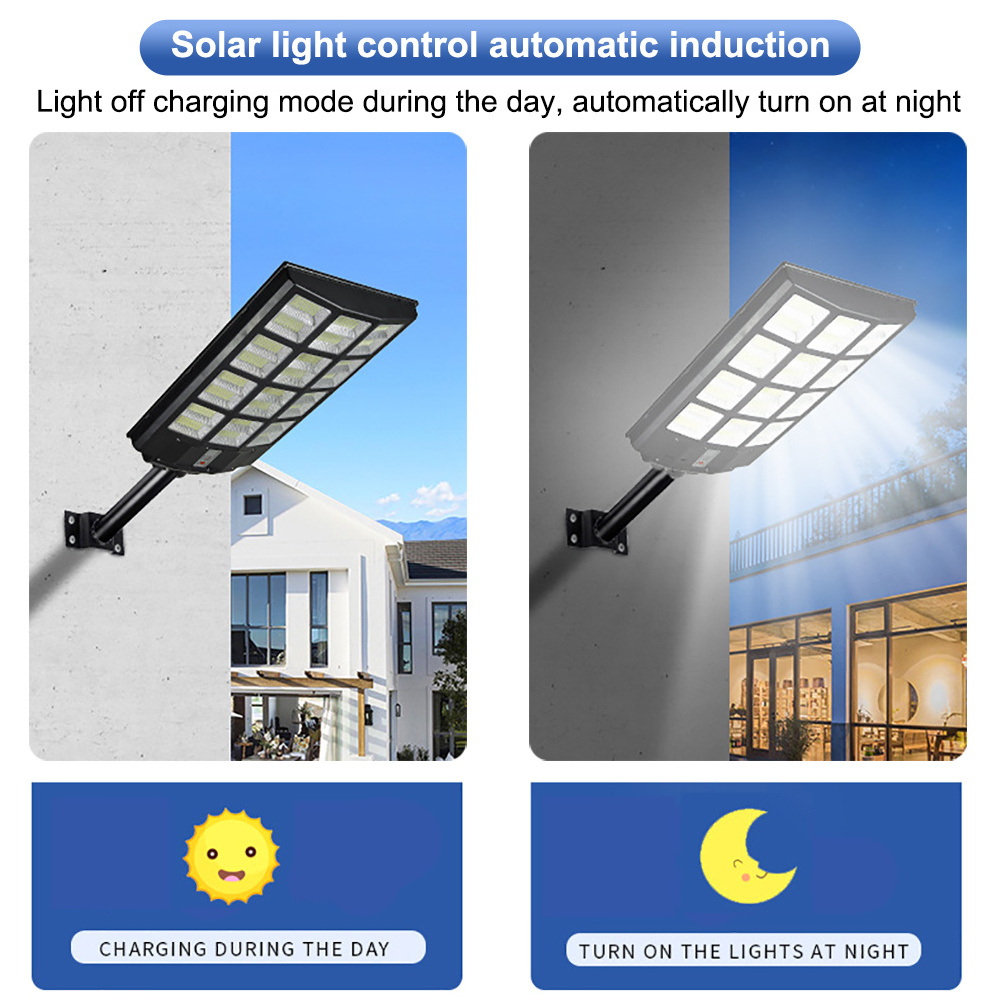 600W/800W/1000W/ Super Bright Wide Angle Solar Street Light Outdoor with Motion Sensor for Parking Lot Yard Garden Patio Stadium