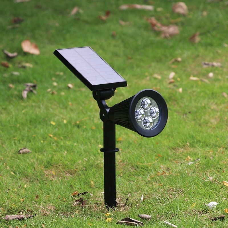 Outdoor IP65 Waterproof Wireless Adjustable Modern Lawn Light 4 LED Solar Garden Lantern