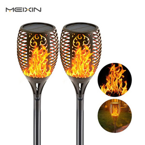 Meixin Amazon Hot Sale Product Outdoor decorative lamp Fire Flickering dancing 75 solar led flame garden light for yard