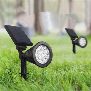 Outdoor IP65 Waterproof Wireless Adjustable Modern Lawn Light 4 LED Solar Garden Lantern