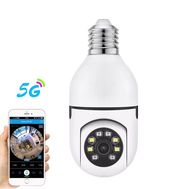 High Quality Hot Sell 5G Light Bulb Surveillance wifi 2MP Camera HD Wifi Smart Camera Home Security Wireless Camera