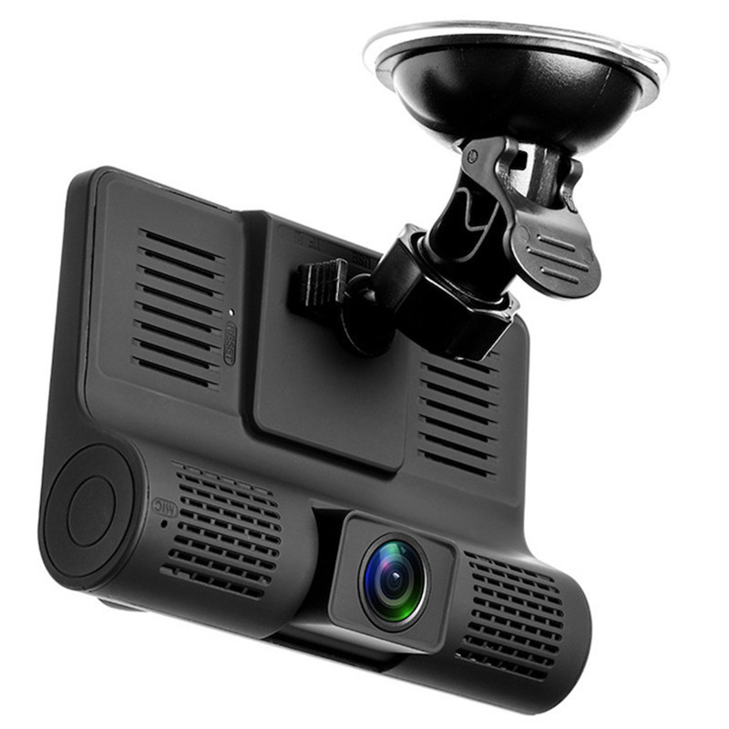 4.0 inch 3-lens car black box dash cam HD 1080P 170 degree wide-angle car camera DVR recorder G sensor dash cam