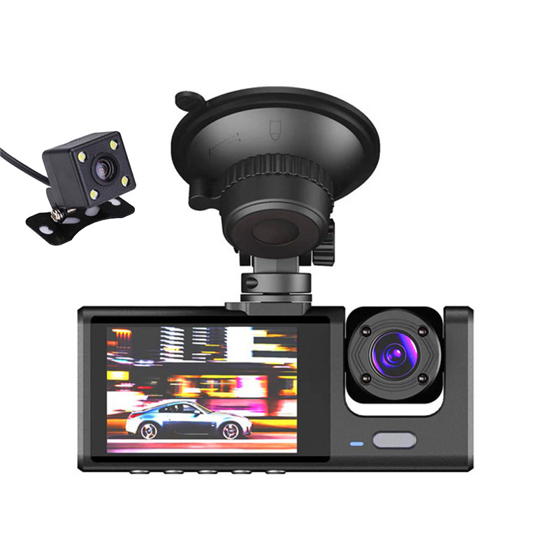 High Quality Full Hd 1080P 3 Channel Camera Dashcam Car Dvr 3 In 1 Front and Back Dash Cam Cameras