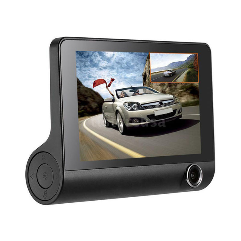 4.0 inch 3-lens car black box dash cam HD 1080P 170 degree wide-angle car camera DVR recorder G sensor dash cam