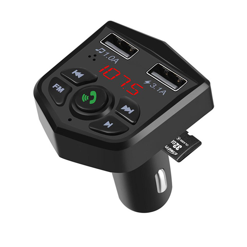 MP3 Music Player BT 5.0 Handsfree Calling Wireless Car BT FM Transmitter Kit with Car Charger Fast Charging