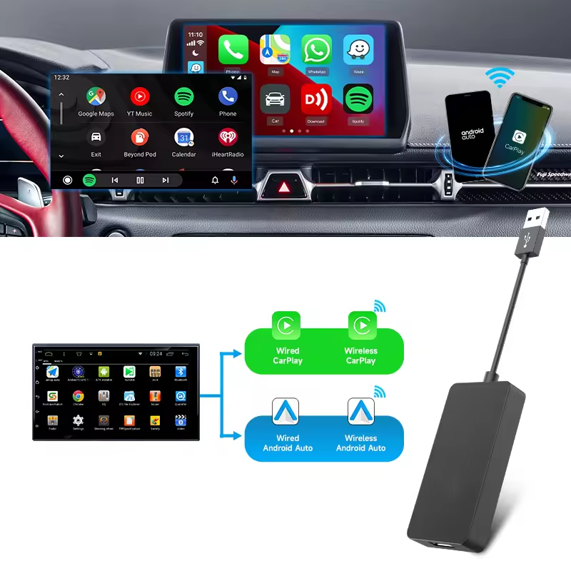 High Quality Factory Car Play Dongle Portable Android Auto Wireless Ai Box Car Universal Carplay Adapter