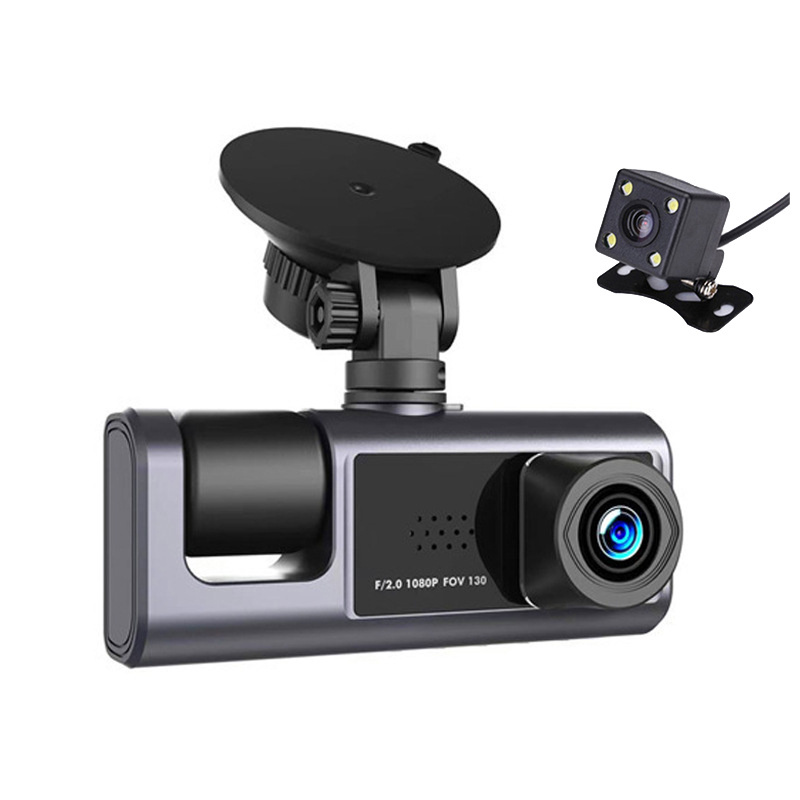 High Quality Full Hd 1080P 3 Channel Camera Dashcam Car Dvr 3 In 1 Front and Back Dash Cam Cameras