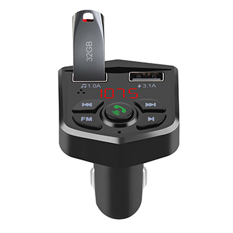 MP3 Music Player BT 5.0 Handsfree Calling Wireless Car BT FM Transmitter Kit with Car Charger Fast Charging