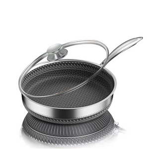 Mofun 5201 Honeycomb Designed Non-stick Pan Stainless Steel Saucepan