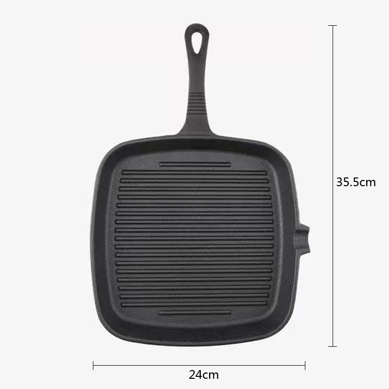 Manufacturer Home Kitchen Cookware Cast Iron Square non-stick frying pan