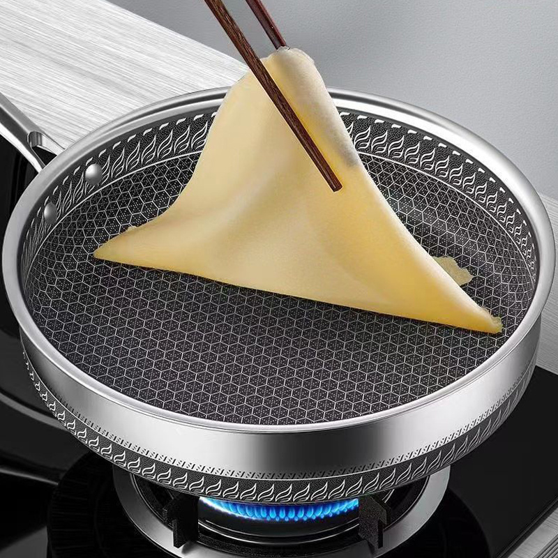 Mofun 5201 Honeycomb Designed Non-stick Pan Stainless Steel Saucepan