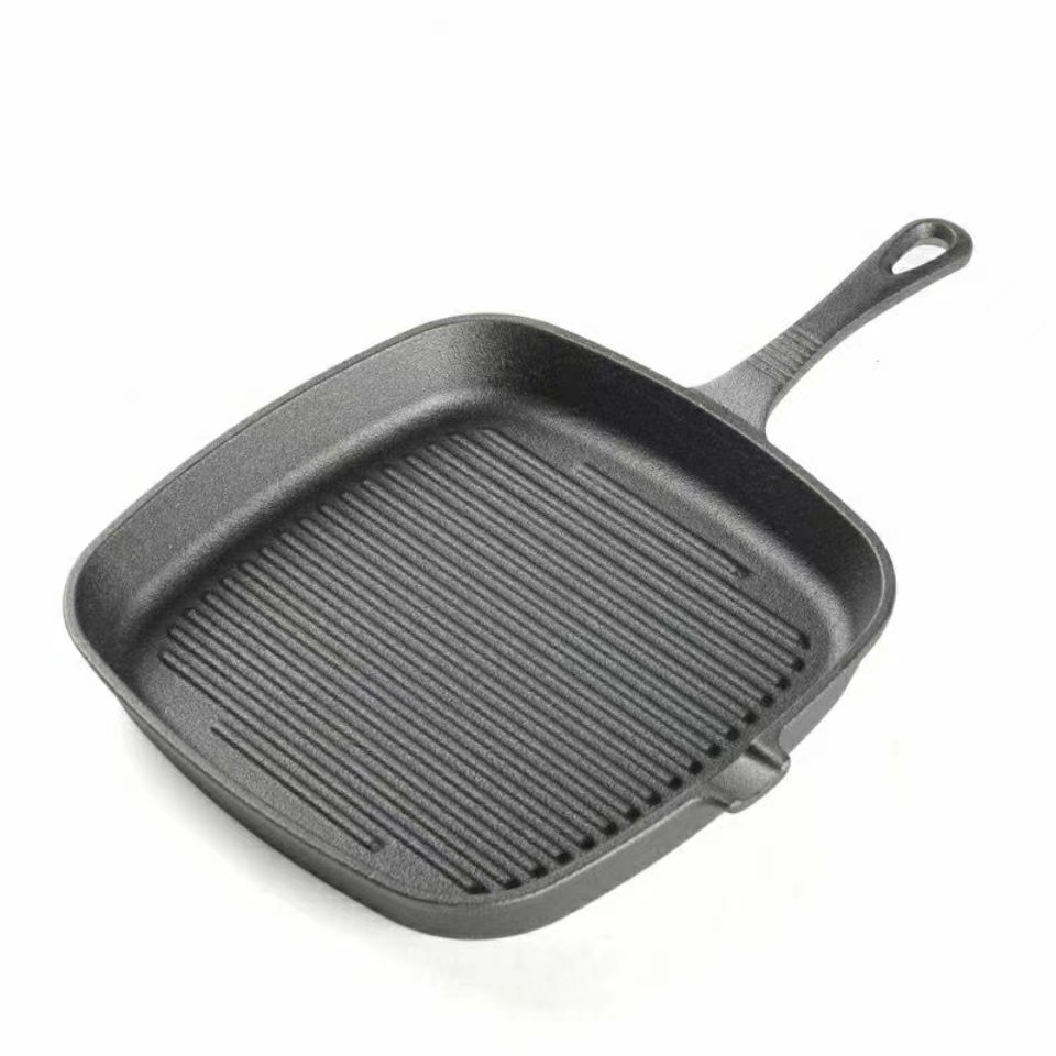 Manufacturer Home Kitchen Cookware Cast Iron Square non-stick frying pan