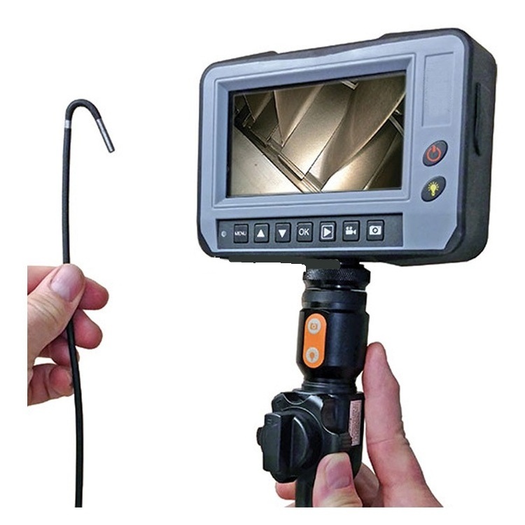 Articulating  Industrial Endoscope Videoscope Engine Inspection Borescope 4.3'' Display, 6mm Probe Lens, 3Mts Testing Cable