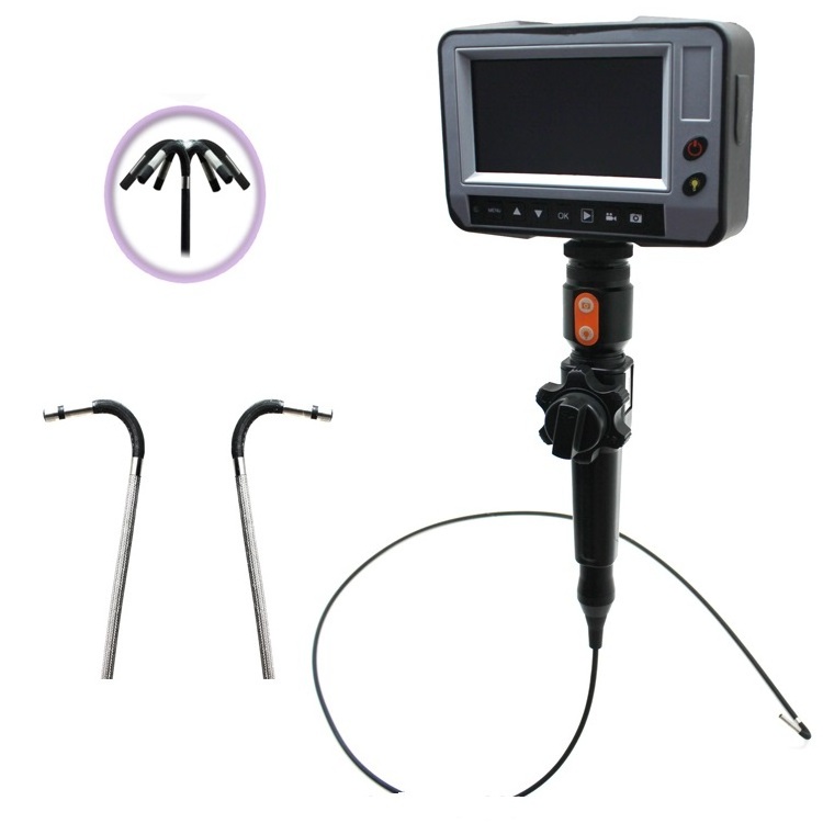 Articulating  Industrial Endoscope Videoscope Engine Inspection Borescope 4.3'' Display, 6mm Probe Lens, 3Mts Testing Cable