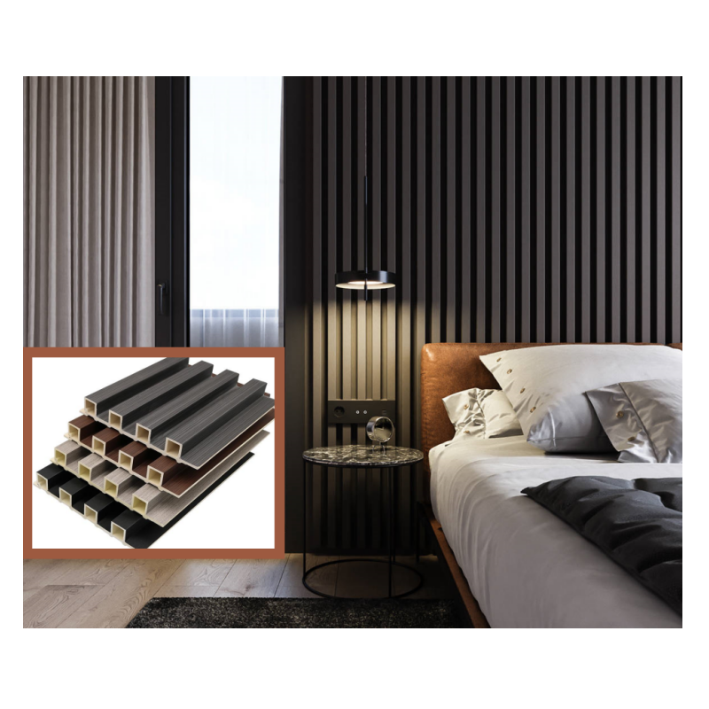 wood feature wpc slat wall panel interior curved fluted wpc wall panel in bedroom