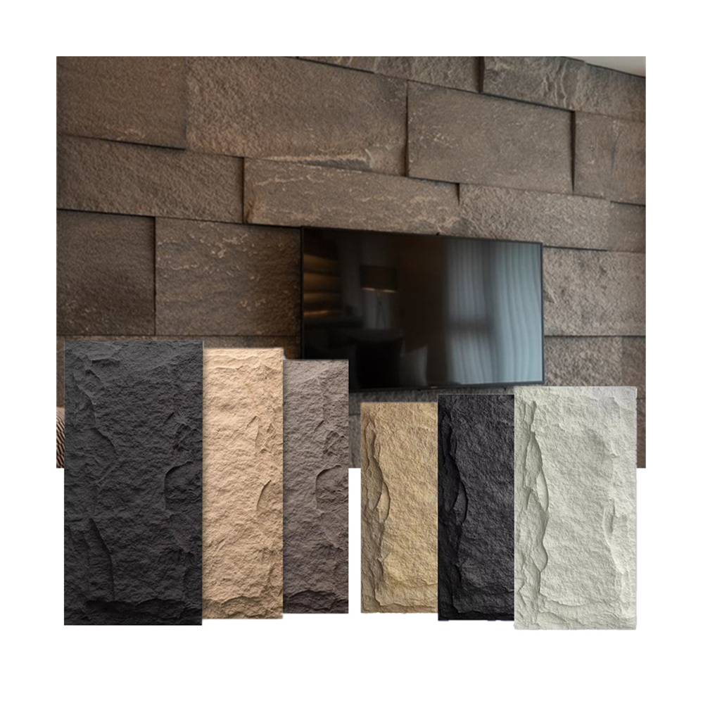 Wholesale 3d pu stone mushroom wall panel stone wall panels pu polyurethane rock wall panel faux stone