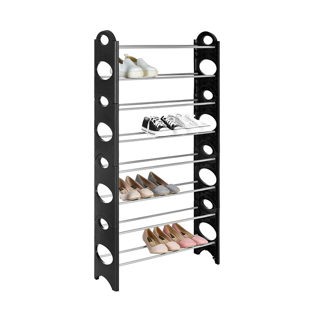 Metal Folding Cheap Assemble Plastic Amazing Adjustable Industrial  Black Shoe Rack