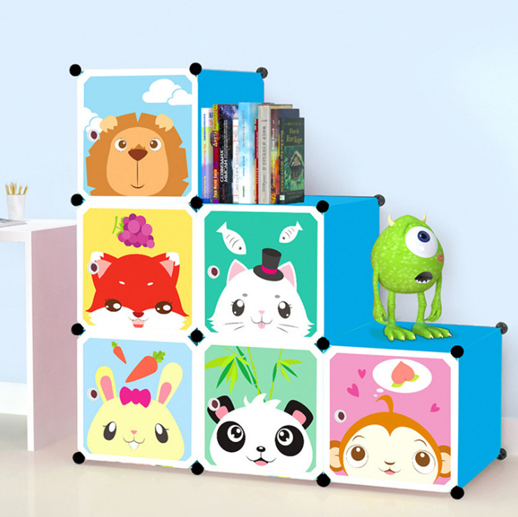 Household DIY Modular Kids Cube Wardrobe Closet Storage Plastic Cabinet Baby Wardrobe