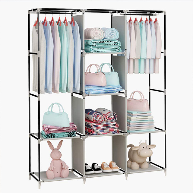 Home Furniture Simple Designs Amoires Storage Collapsible Wardrobe Organizers Folding Cabinet Foldable Fabric Closet Wardrobe