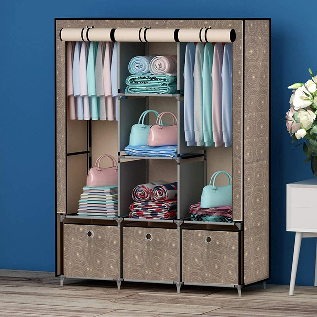 Home Furniture Simple Designs Amoires Storage Collapsible Wardrobe Organizers Folding Cabinet Foldable Fabric Closet Wardrobe