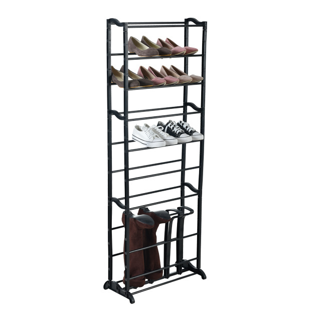 XLW-8878 Customize Plastic Shoe Rack Holder Organizer Boot Storage Rack Black