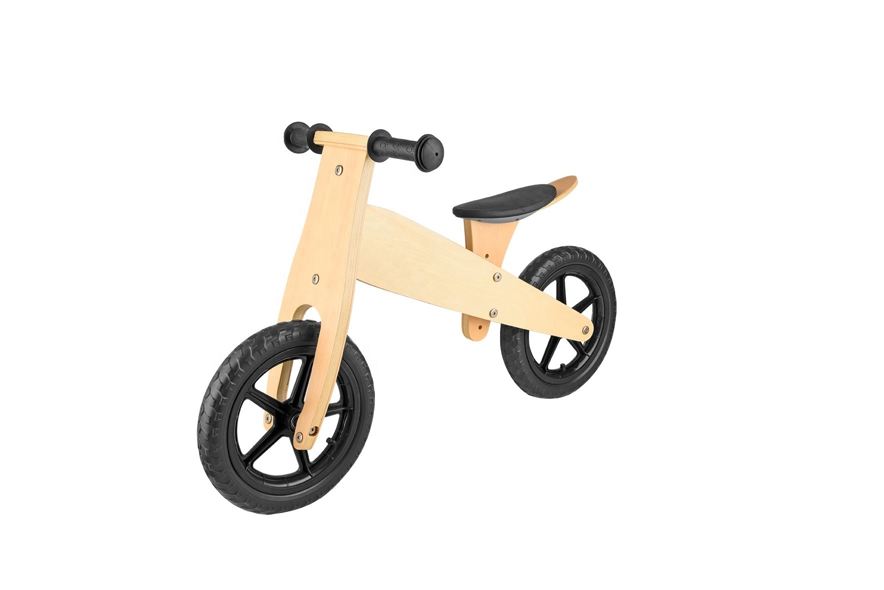 Kids wooden balance bike lightweight and durable baby wooden no pedal 12 inch wheel training bike