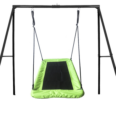 Swing Set with Rectangular Saucer Tree Swing, Swivel and Heavy Duty A-Frame Metal Swing Stand