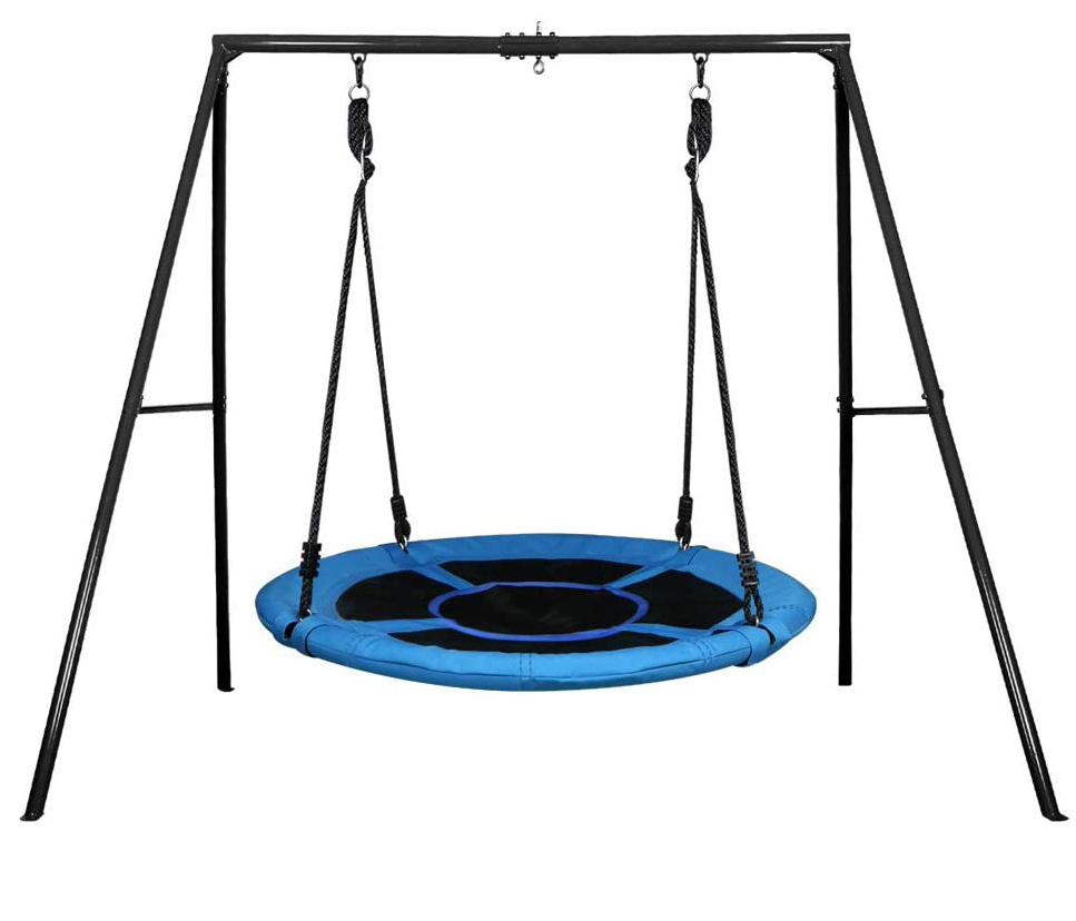 Swing Set with 40 Inch Saucer Tree Swing, Swivel and Heavy Duty A-Frame Metal Swing Stand