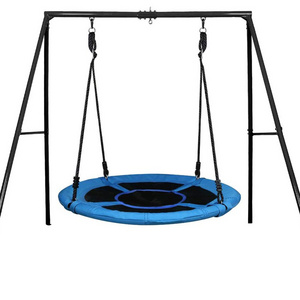 Swing Set with 40 Inch Saucer Tree Swing, Swivel and Heavy Duty A-Frame Metal Swing Stand