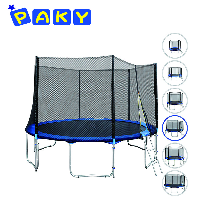 12 FT TUV Approved Trampoline with Enclosure net and poles Safety Pad Ladder Jumping Mat Rain Cover