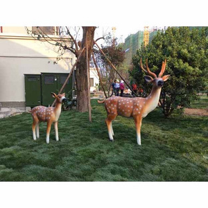 Modern garden life size fiberglass deer sculpture resin animal statue for outdoor decoration