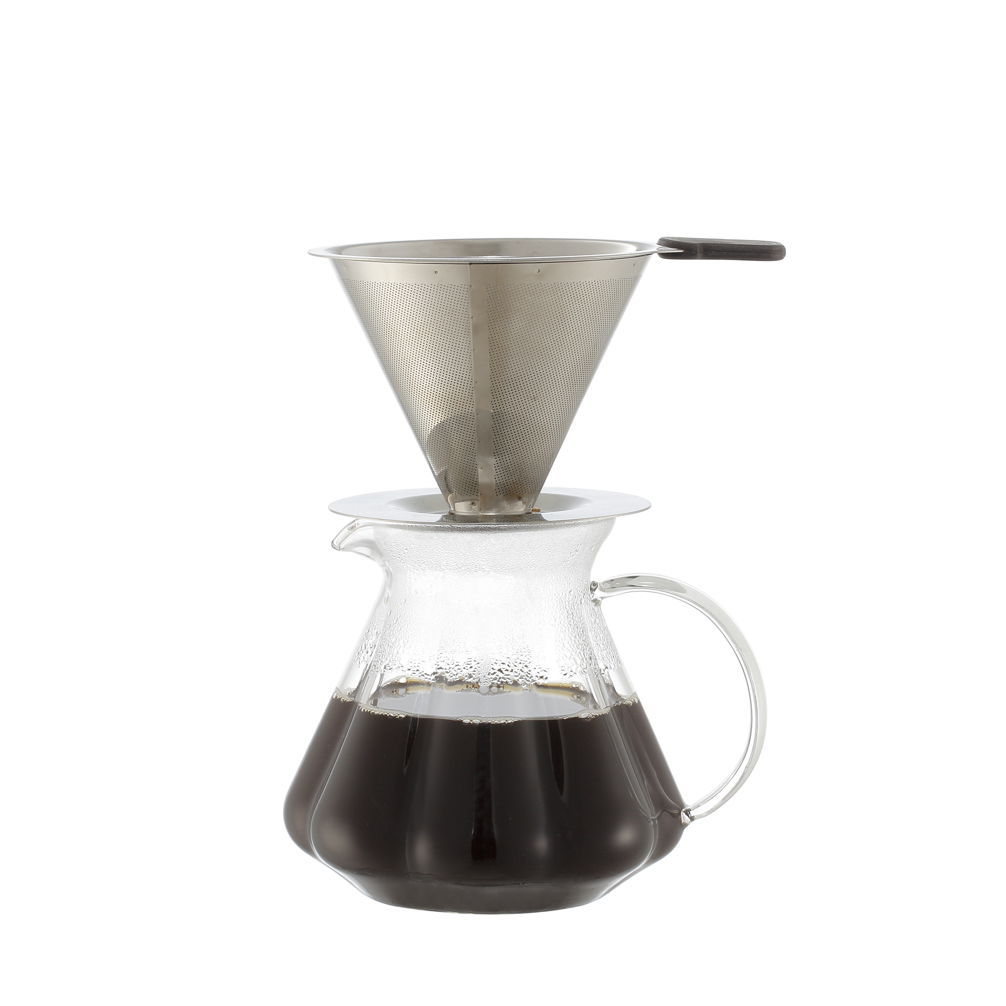 Hot Sale High Resistant Glass Drip Coffee Maker With Stainless Steel Filter