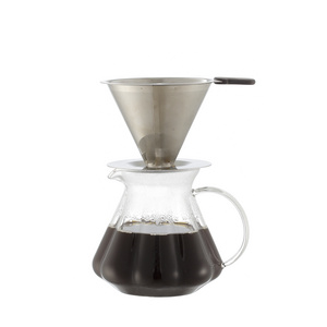 Hot Sale High Resistant Glass Drip Coffee Maker With Stainless Steel Filter