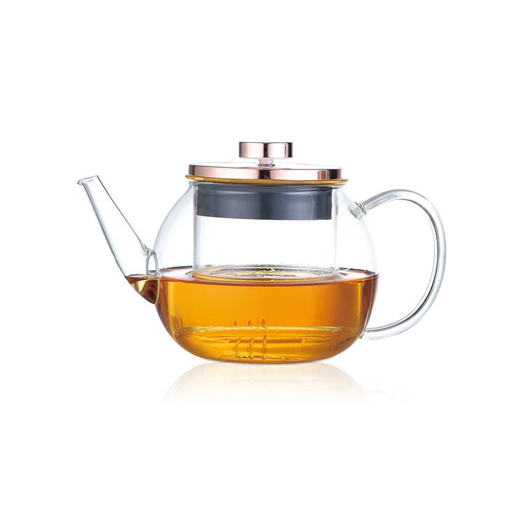 Glass Teapot With Removable Infuser, Stovetop Safe Tea Kettle