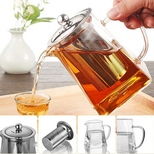 Top Sellers Tea Kettle And Tea Pot Maker Glass Teapot With Removable Loose Tea Infuser Stovetop Safe Glass Teapot