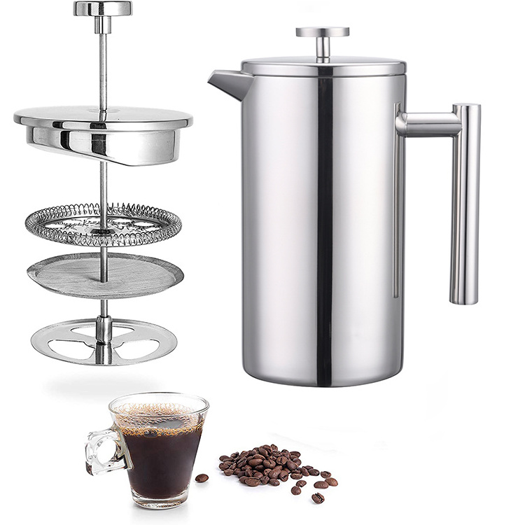 Insulated Coffee and Tea Maker Camping Travel Double Wall Stainless French Press