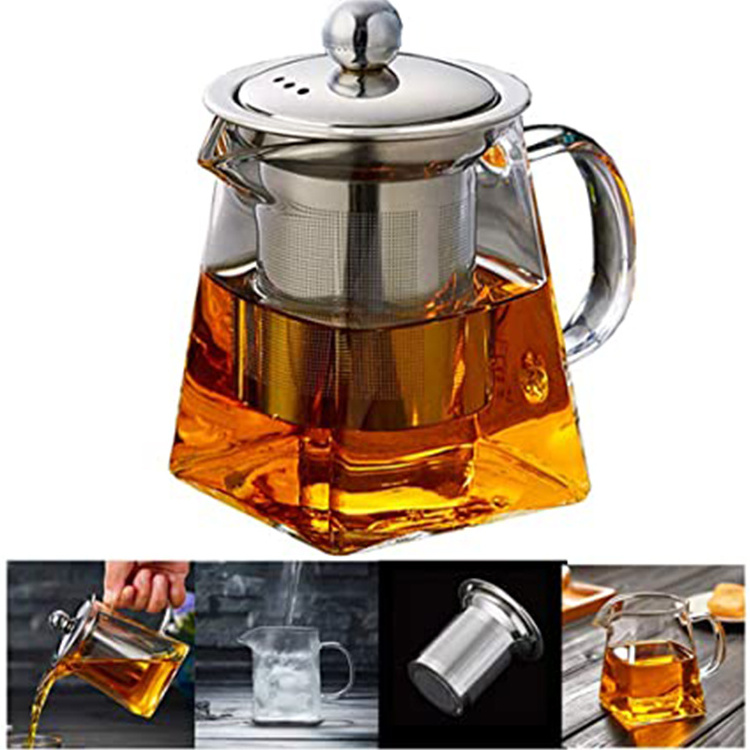 Top Sellers Tea Kettle And Tea Pot Maker Glass Teapot With Removable Loose Tea Infuser Stovetop Safe Glass Teapot