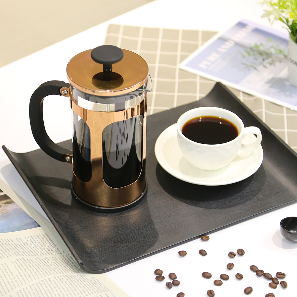 Hot Selling 2024 1000ml Eco-Friendly Stainless Steel Plating Rose Gold Luxury Style French Press Coffee Maker