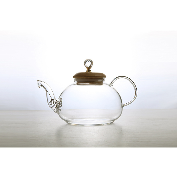 High Quality Hot Sale Heat Tempered Clear Glass Tea Pot Blooming Glass Flower Teapot With Infuser Loose Leaf Tea Pots Maker