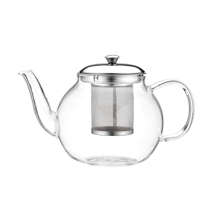 Glass Teapot With Removable Infuser, Stovetop Safe Tea Kettle