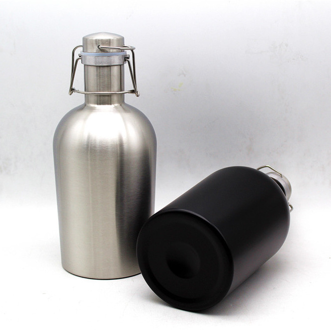 Best Hot Selling Stainless Steel Beer Growler - 64 oz beer growler Stainless Steel Flip Top thermos hot water flask water bottle