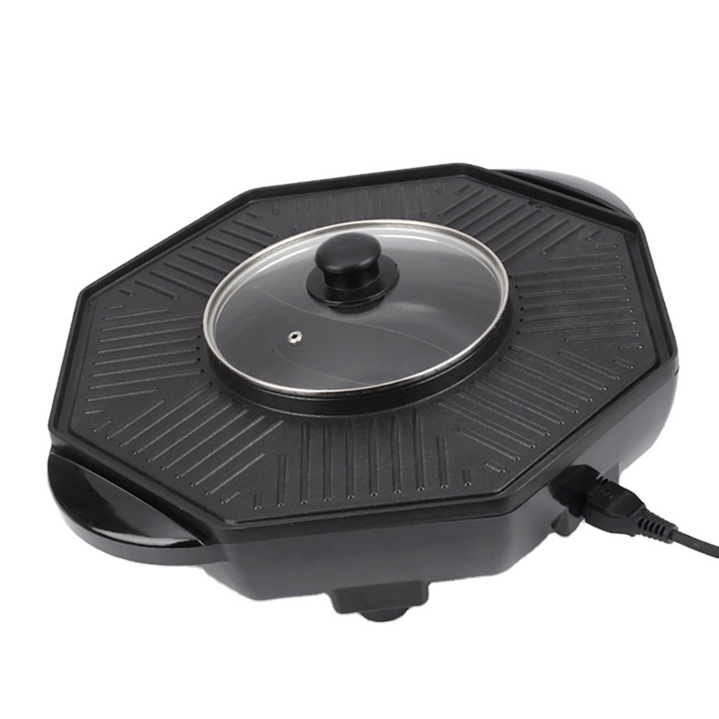 Multi-Function  smokeless hot pot  portable 2 in 1 electric hotpot and electric grill