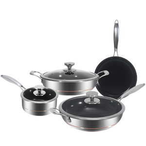 5 Ply 8 pc All Stainless Steel Heavy Pots & Pans Set | Professional Quality Cookware 5ply Clad Home Cooking & Commercial Kitchen