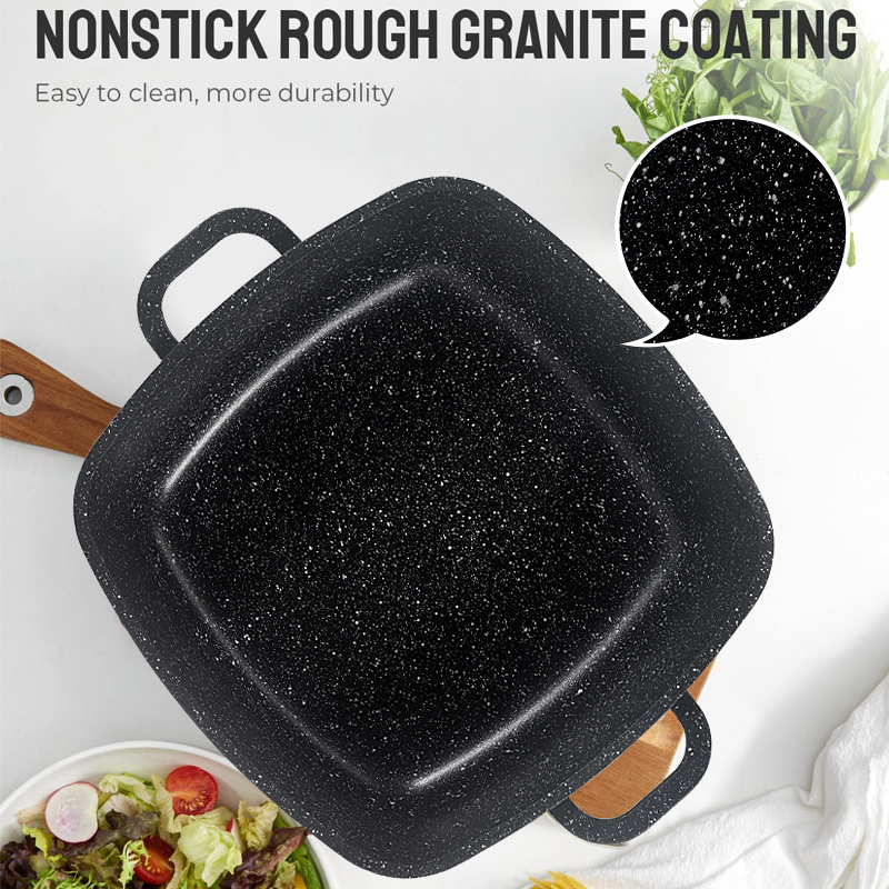 Die casting Nonstick Cookware Sets Granite Coating Pots and Pans Set Kitchen Cooking Set Compatible with All Stovetops