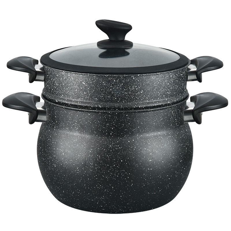 Competitive hot sale 20cm nonstick aluminum pasta pot multi hot pot with steamer for Belgium market