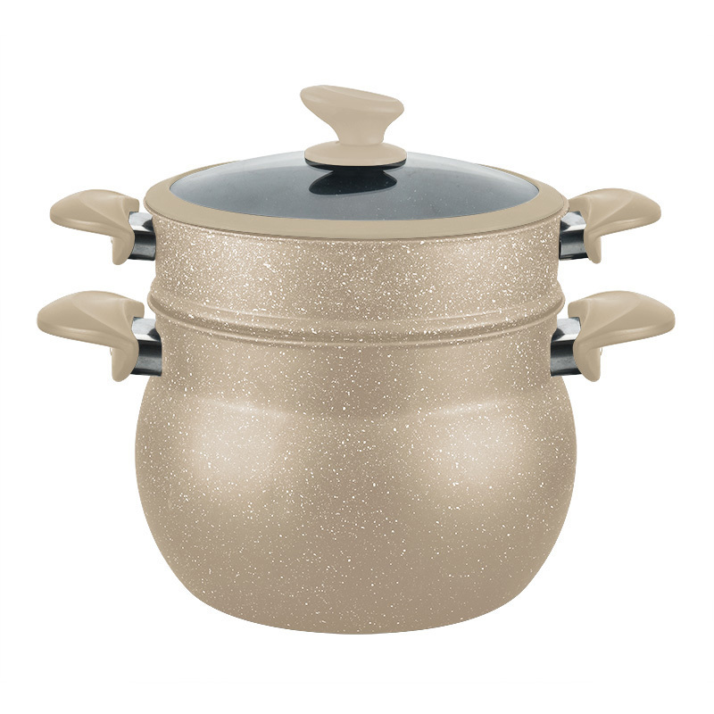 Competitive hot sale 20cm nonstick aluminum pasta pot multi hot pot with steamer for Belgium market