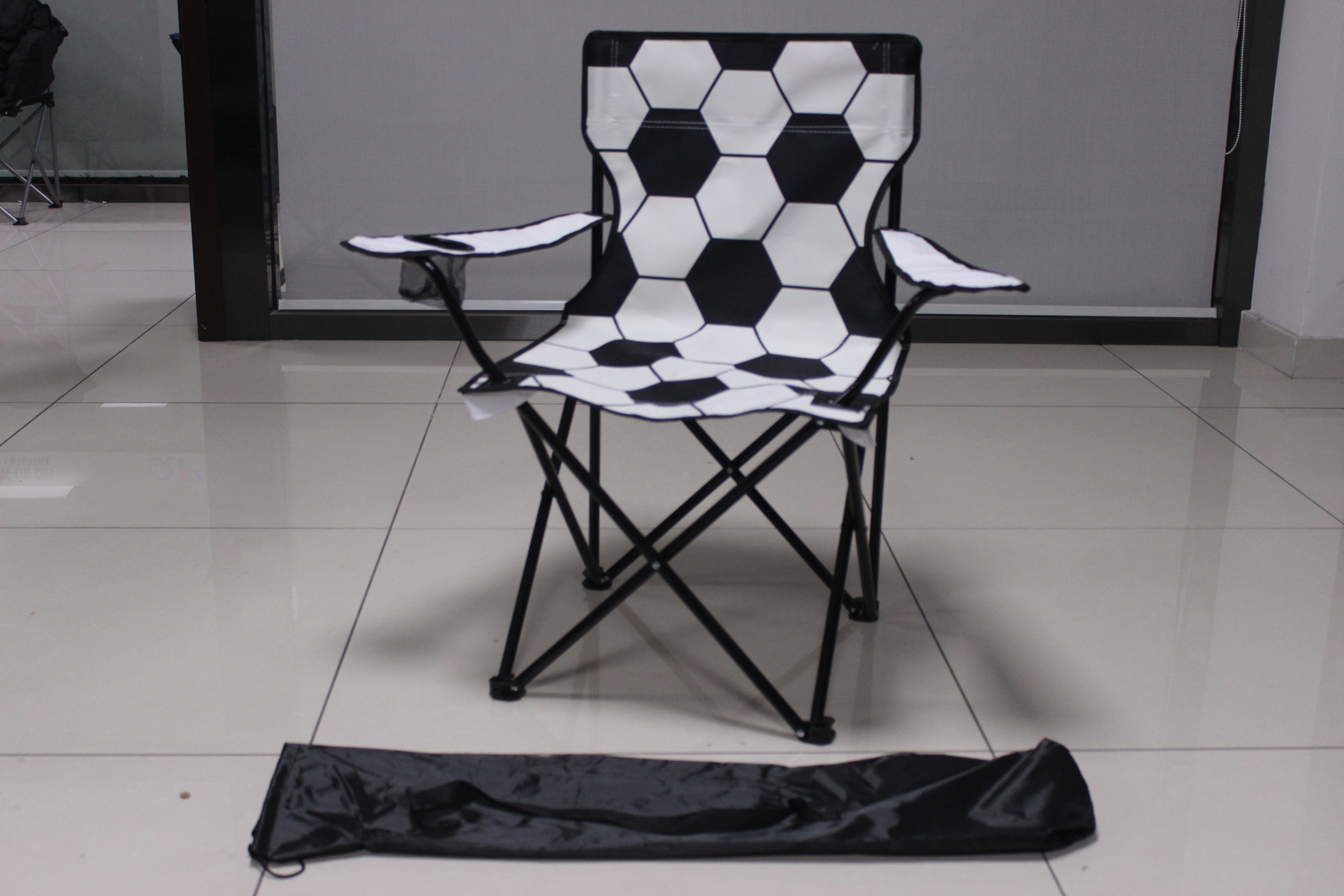 High Quality Personalized Football Printed Folding Beach Chair Modern Design Fabric Football Chair for Adults for Outdoor Use