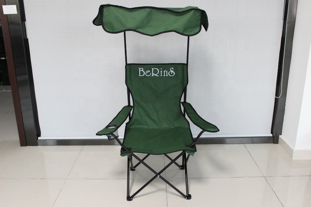 portable folding beach chair camping chair with sunshade or umbrella