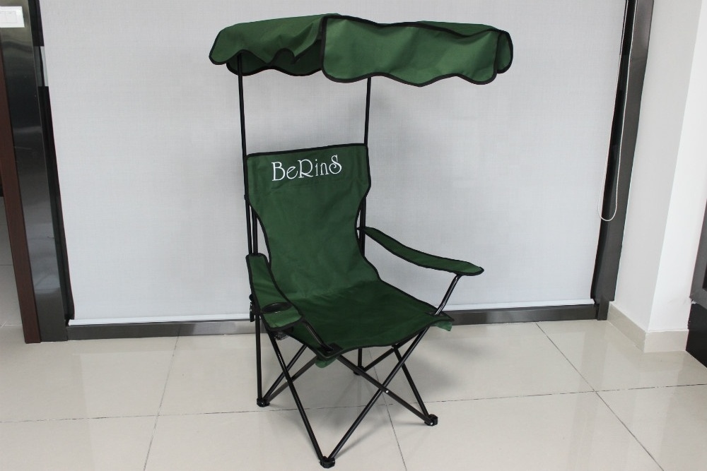 portable folding beach chair camping chair with sunshade or umbrella