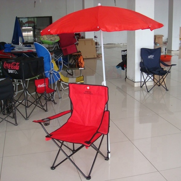 Adjustable kids folding beach chair with umbrella